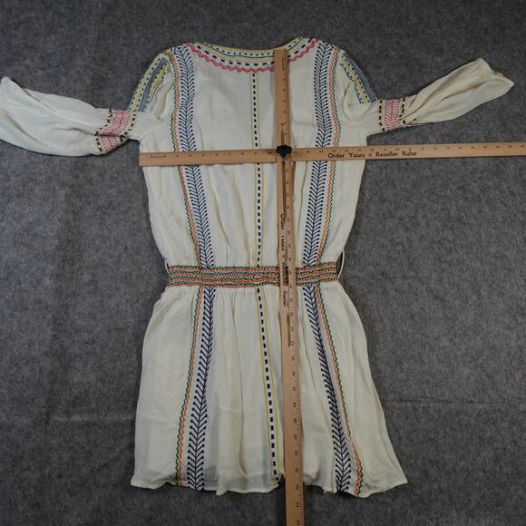 Alice Olivia Dress Womens 4 Jolene Drop Waist Mini Embroidered Boho V-Neck - Picture 7 of 10